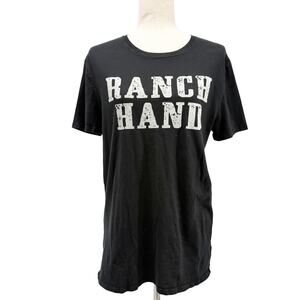Ranch Hand black & white T-Shirt women's SMALL graphic Junk Gypsy tee